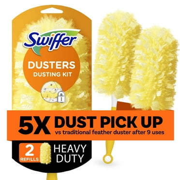 Swiffer Dusters Cleaning Kit, Feather Duster Alternative, Unscented, Includes 1 Handle   2 Refills