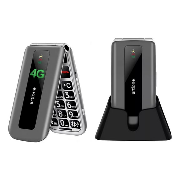 Teléfono Para Ancianos Flip 4g 3g, Teléfono Celular Senior, Con Teclado Grande, Con Sos, Con Cámara, Con Linteara, Pantalla De 2,4 Pulgadas, Gris