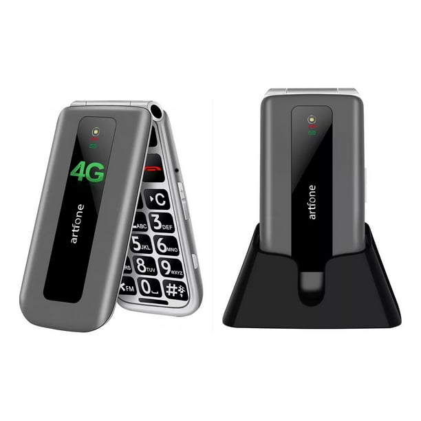 Teléfono Para Ancianos Flip 4g 3g, Teléfono Celular Senior, Con Teclado Grande, Con Sos, Con Cámara, Con Linteara, Pantalla De 2,4 Pulgadas, Gris