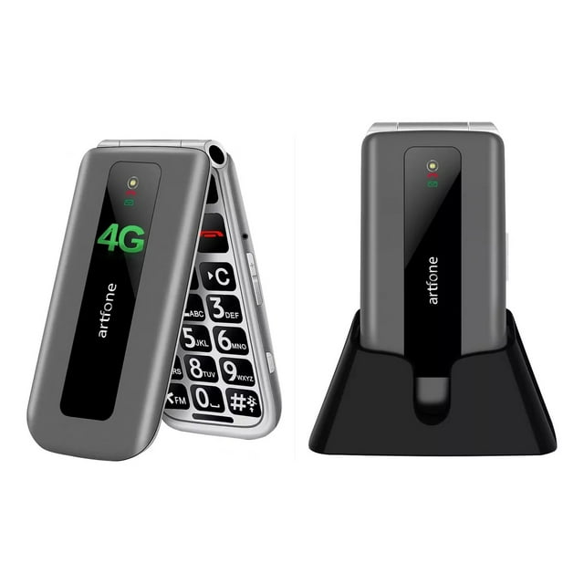 Teléfono Para Ancianos Flip 4g 3g, Teléfono Celular Senior, Con Teclado Grande, Con Sos, Con Cámara, Con Linteara, Pantalla De 2,4 Pulgadas, Gris