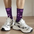 thumbnail image 6 of KLL Purple Snow Flakes Print Cool Socks Men's Women's Crew Socks Funny Crazy Novelty Stockings, 6 of 6