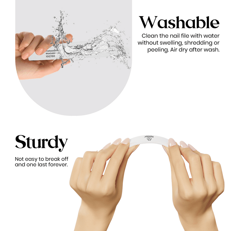 Beetles 10 PCS Professional Nail File Set, Double Sided Emery