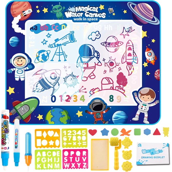 Kids Magic Water Drawing Mat - 100x75cm Large Water Doodle Pad, Safe No-Mess Writing Board & Carpet, Educational Toddler Toy