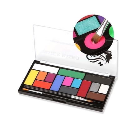 Amdohai Professional 15 Colors Face Body Paint Kit with 2 Brushes ...