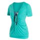 thumbnail image 1 of Más el tamaño de recorte lazo con pliegues Imprimir cazadora Tee Rosegal Camisetas tallas grandes, 1 of 5