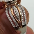 thumbnail image 4 of Anillo de compromiso de lujo europeo y americano de dos colores en oro rosa de 14 quilates con baño de diamantes microincrustados, 4 of 5
