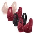 thumbnail image 1 of Fall/Winter Savings! Srobpty Womens Wireless Push Up Bras , 4PC Woman's Comfortable Lace Breathable Bra Underwear No Rims, 1 of 4