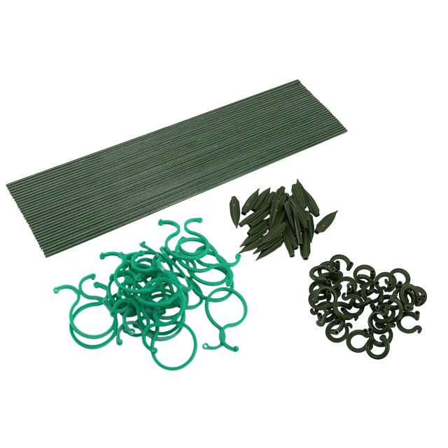 30 Uds. Estaca de soporte para plantas de tallo único de jardín con 20 Uds. Anillos de soporte para jaula de plantas soporte de flores St