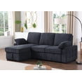 thumbnail image 6 of Mackenzie 91"W Charcoal Chenille Rev.Sleeper Sect. Storage+Cuphldrs+USB Ports, 6 of 13