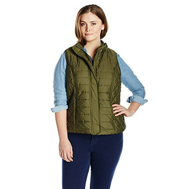 Big Chill Women's Plus-Size Puffer Vest Plus, Loden, 1X - Walmart.com