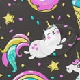 thumbnail image 4 of Coolnut Shower Curtain and Rug Set Unicorns Doughnut Polyester Waterproof Bath Curtain and Mat with Hooks 72" x 72", 4 of 6