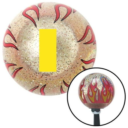 American Shifter Yellow First Lieutenant & Second Lieutenant Clear Flame Metal Flake Shift Knob with M16 x 1.5 Insert Brody