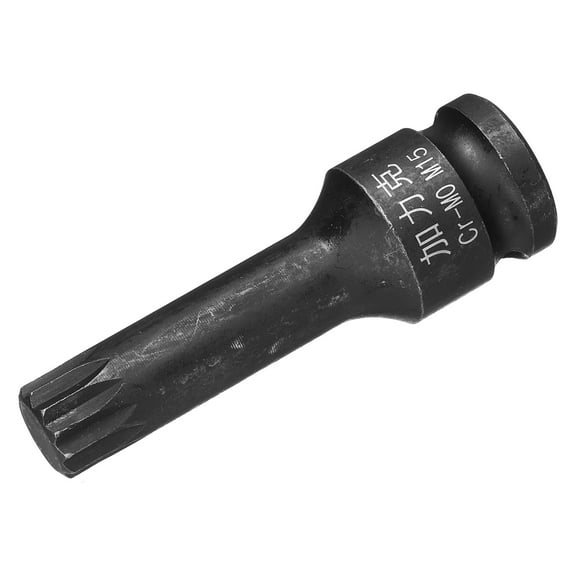 Uxcell 1/2" Drive x M15(15mm) Impact Triple Square Spline Bit Socket, Metric 3" Length, CR-MO Steel
