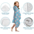 thumbnail image 7 of Blue Cartoon Unicorn Heart Pattern Hooded Bath Towel，50"x30" for Ages 3 To 12 Kids, Quick Dry Lightweight Soft Microfiber Hood Beach Towel Cover Up for Kids, 7 of 7