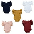 thumbnail image 2 of Newborn Infant Baby Girl Summer Romper Ruffle Sleeveless Jumpsuit Bodysuit Outift, 2 of 6