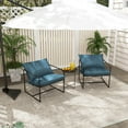 thumbnail image 2 of Costway 2PCS Sling Accent Chairs Metal Framed Armchairs with Removable Sponge Cushions, 2 of 9