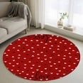 thumbnail image 2 of Black White Love Heart Valentines Red Washable Round Area Rug 3.3 ft,, Soft Non Slip Rugs Stain Repellent Indoor Felt Carpet for Living Dining Room Bedroom Home Office, 2 of 9