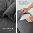 thumbnail image 4 of SLEEP ZONE Full Size Comforter Set, Duvet Insert with Natural Wrinkle Texture, Cotton-Linen Feel, Lightweight and Breathable Fluffy Bedding Sets with 1 Comforter and 2 Pillow Shams (Grey), 4 of 6