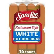 Sara Lee Restaurant Style Hot Dog Buns, 16 count, White Hot Dog Buns, 28 oz Bag