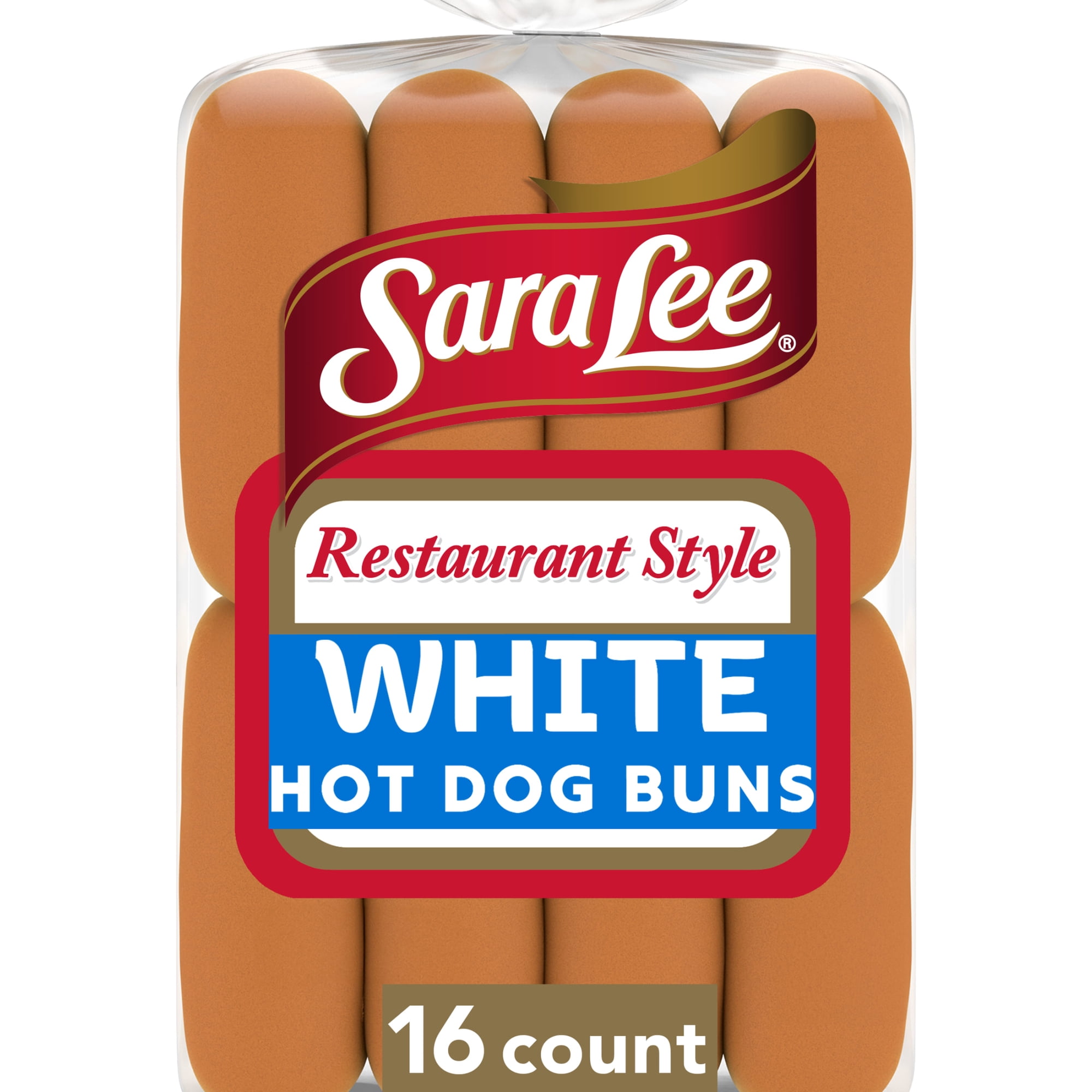 Sara Lee Restaurant Style Hot Dog Buns, 16 count, White Hot Dog Buns, 28 oz Bag