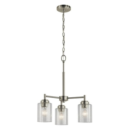 Photo 1 of **USED/SEE NOTES** Kichler  Brushed Nickel Mini Chandelier 3 Lights, Clear Seeded Glass 
