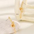 thumbnail image 4 of Pendientes de oro para mujeres y niñas, pendientes de aro con nudo, ligeros, gruesos, modernos, pequeños aros abiertos de oro, joyería de moda, regalos, 4 of 5