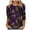 Multicolor, variant on REORIAFEE Mardi Gras T Shirts for Women Plus Size 3/4 Length Sleeve T Shirt Party Mask Print Blouses Crewneck Tee Tops Color paneling Pullover Carnival Themed Trendy Fashion Clothing