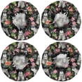 thumbnail image 2 of Shower Caps,Schnauzer with Pioneer Flower Waterproof Shower Cap for Women 4 Pieces,Double Reusable Hair Cover for Shower PEVA Elastic Stretch Hem, 2 of 7