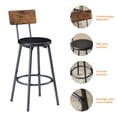 thumbnail image 6 of CQSXDA Industrial Long Bar Table Set with 3 PU Upholstered Bar Stools, Rustic Brown and Black Finish, Kitchen Breakfast Table, 6 of 15