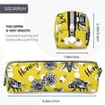 thumbnail image 3 of Yiaed Honeybee Print Leather Pencil Case - Leather Pen Pencil Holder - Elegant & Practical Pencil Pouch for Work & Office, 3 of 7