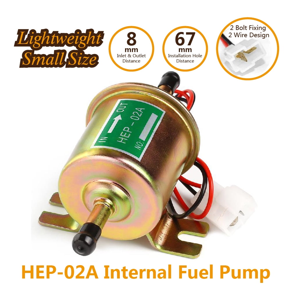 Beauneo New 12V Electric Fuel Pump Inline Petrol Low Pressupe Hep-02A 