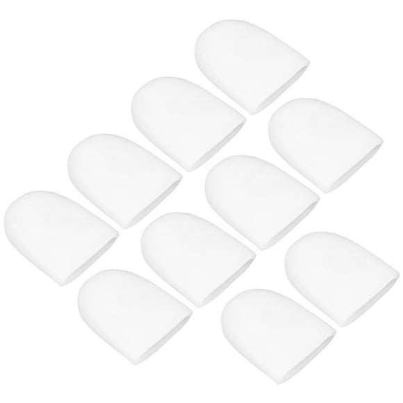 10pcs silicona dedo del pie de la manga del dedo del pie del gel protector de la cubierta para ampollas de callos de maíz alivio del dolor tamaño L (blanco)