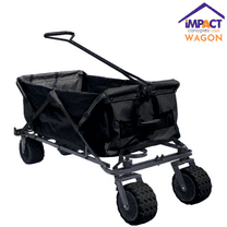 Impact Canopy Folding Utility Wagon, Collapsible, All Terrain Beach Wagon, Black