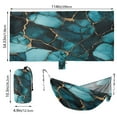 thumbnail image 3 of Wobogo Dark Green Gild Marble Camping Hammocks 330 lb Capacity with Tree Straps and Hanging Pockets for Outside Hiking Beach Backpack Travel, 3 of 8