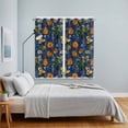 thumbnail image 3 of Orange Blue Spring Floral Kitchen Curtains Window Panels, Vintage Botanical Summer Flower Insulated Window Treatment Curtain, Grommet Curtains for Bedroom/Living Room/Bathroom, 2 Piece 52"Wx84"L, 3 of 8