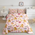 thumbnail image 2 of Homewish Kawaii Gingerbread Man Bedding Comforter Set,Cute Macaron Candy Cane Twin Comforter Sets,Pink Brown Bedding Set For Girls Kids,Breathable Home Decor Reversible,2-Piece, 2 of 8