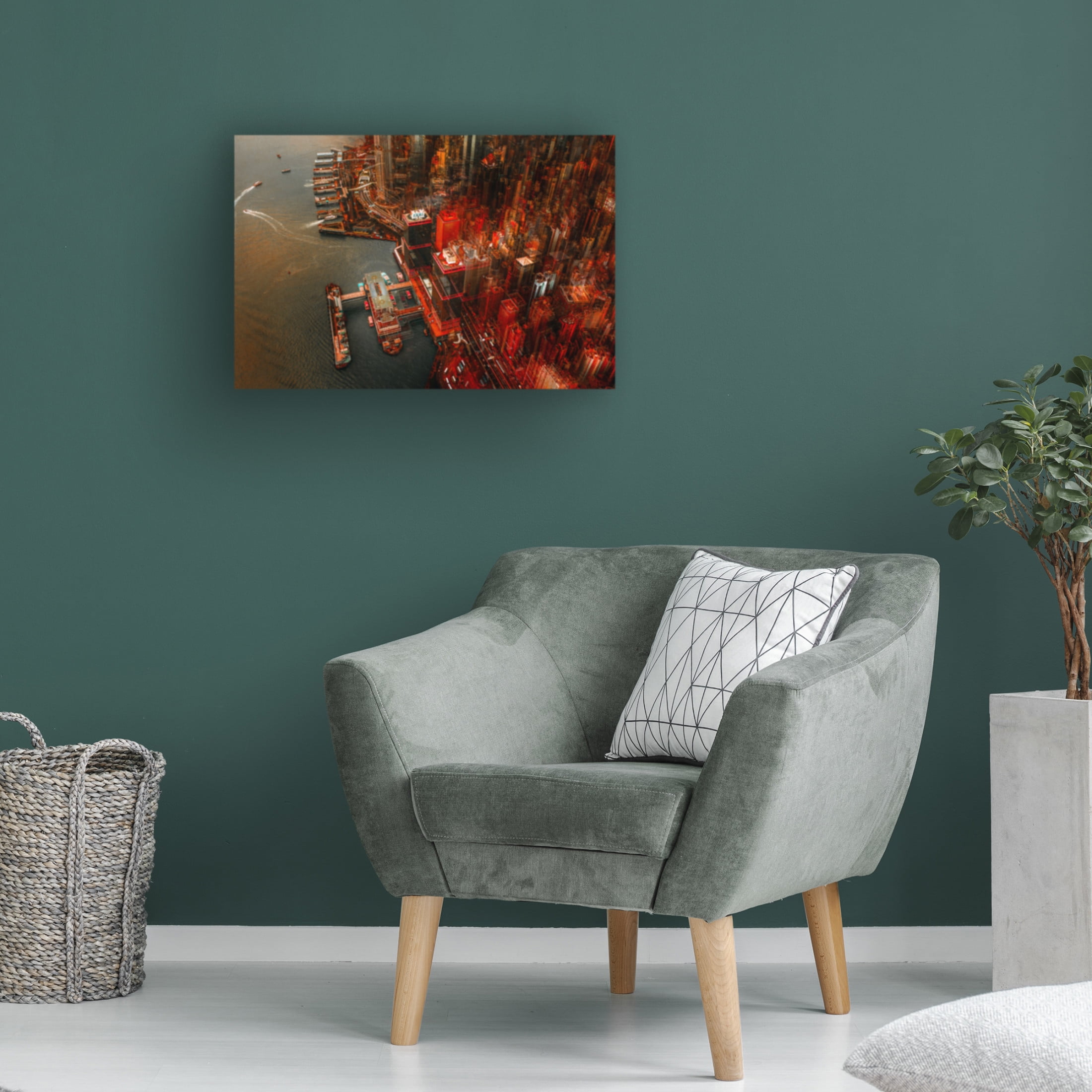 Canvas Wall Art - Carmine Chiriaco 'Hk' Wall Art for Living Room, Bedroom, or Office Décor by Trademark Fine Art - 32 x 22 Inches