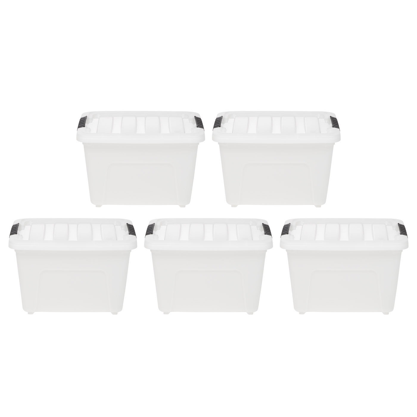 IRIS USA, 19 Quart Stack & Pull™ Plastic Storage Box with Buckles