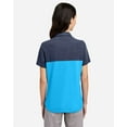 thumbnail image 3 of CORE365 CE112CW Women's Fusion ChromaSoft™ Colorblock Polo-Electric Blue/ Classic Navy Heather-XS, 3 of 6