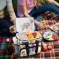 thumbnail image 5 of FORMRS Insulated Cooler Bag 24 Cans Capacity Soft Leakproof Lunch Box with Side Pockets, Purple Clover Pattern, 5 of 7