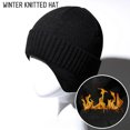 thumbnail image 3 of Gorro de punto de invierno con orejeras de lana cálidas a prueba de viento para deportes al aire libre gorro de ciclismo, 3 of 6