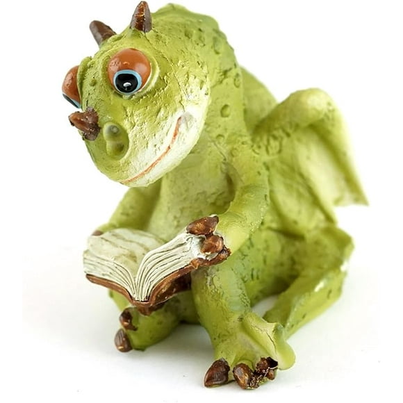 Top Collection Miniature Garden Dragon Reading Book