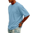 thumbnail image 4 of Plus Size 5XL Men's Shirt Short Sleeve 100%Cotton T-Shirts Breathable Crew Neck Athletic Tshirts Casual Summer Tops, 4 of 8