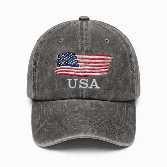 PBFRDSJ 4th of July Hat Adjustable Cotton Flag Washed Hat for Men & Women Patriotic Vintage Baseball Cap