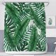 thumbnail image 3 of Cortina de ducha tropical, juego de cortinas de baño de tela de hoja de palma de plátano verde con ganchos decoración de baño lavable a máquina Xemadio 2034905-3, 3 of 8