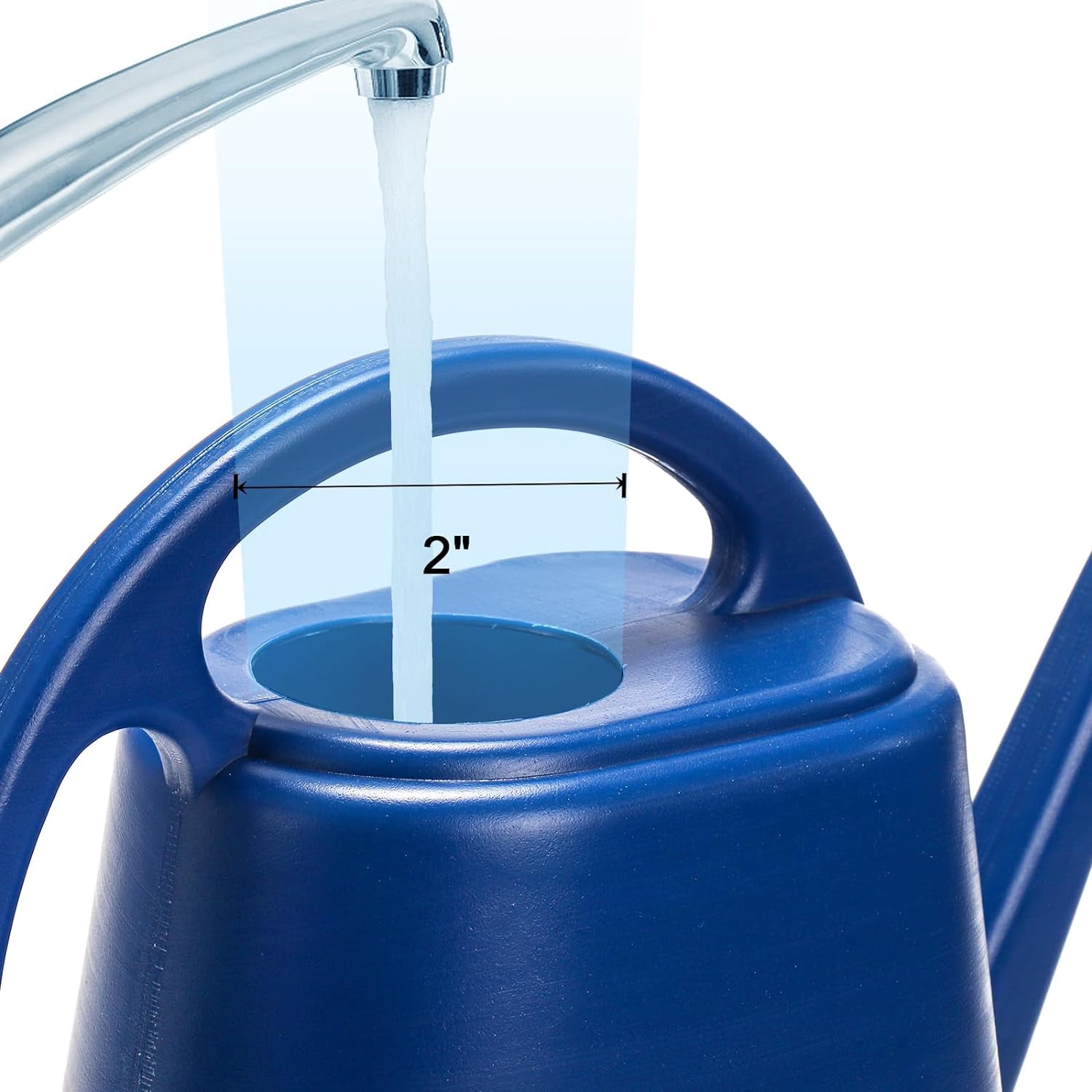 Watering Can, 1/2 Gallon Plastic Cans with Comfortable Handle, Small Garden Long Spout for Indoor Outdoor Plants, Blue