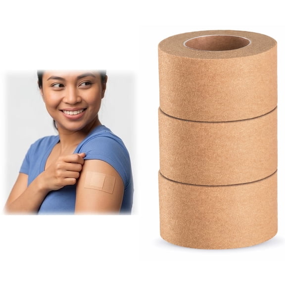 BlinkLLX 3 Rolls Micropore Tan Tape Skin Tape Adhesive Tape Non Woven Paper Tape for Household Supplies (1 Inch x 10 Yards)