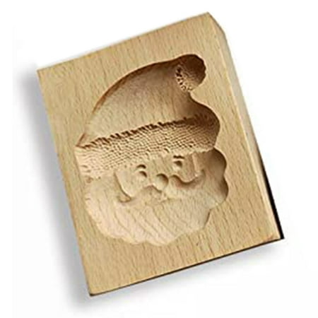 

Wooden Cookie Mold Shortbread Mold DIY Cookie Mold 3D Wooden Baking Mold Kitchen Wooden Cookie Baking Mold (Santa Claus)