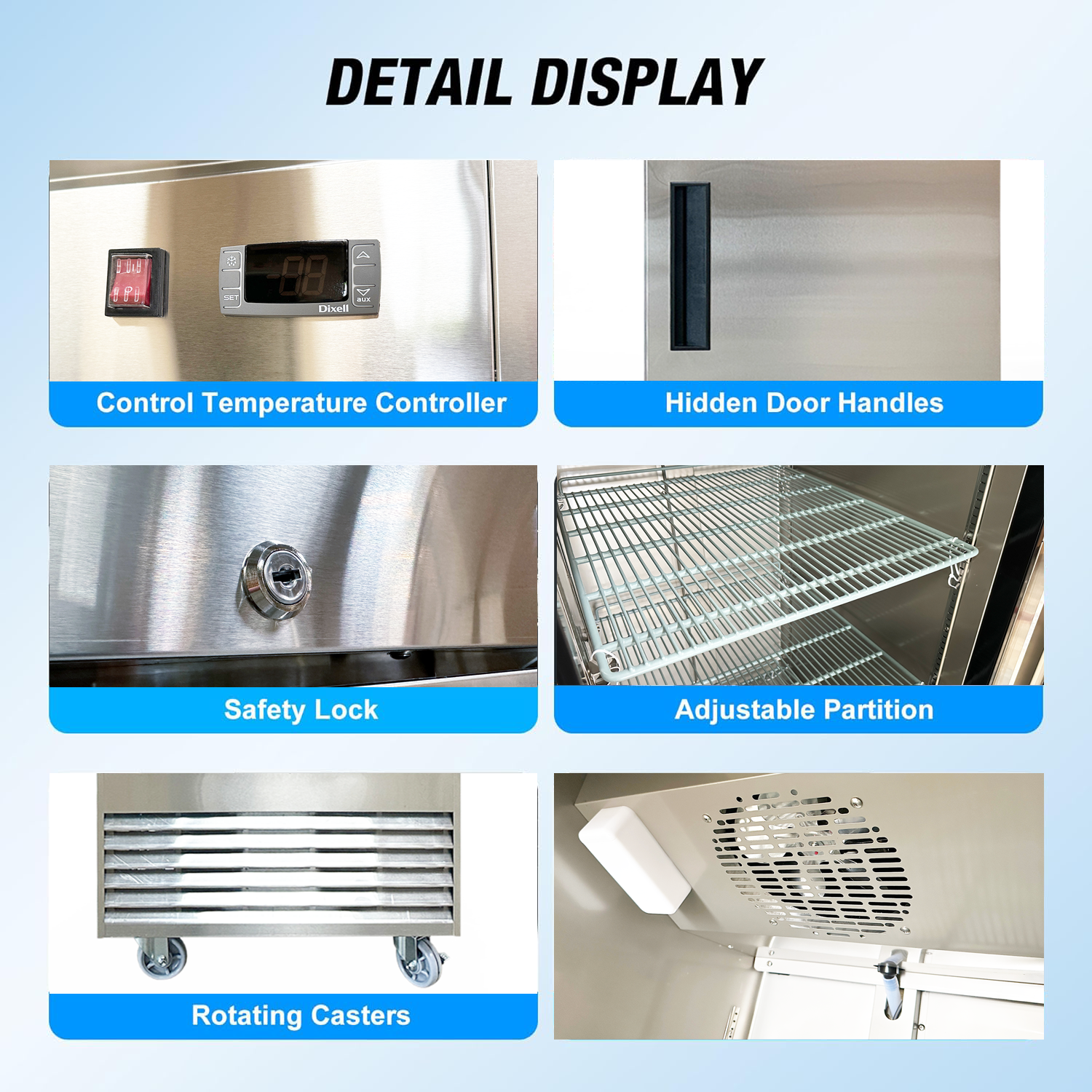 Commercial Reach-In Upright Refrigerator, 27 1/2 inch, 19 cu. ft, Stainless Steel exterior, Cooler Depot.