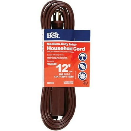 Do it Cube Tap Extension Cord, 12' 16/2 BROWN EXT CORD